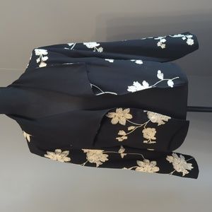 Black floral blazer